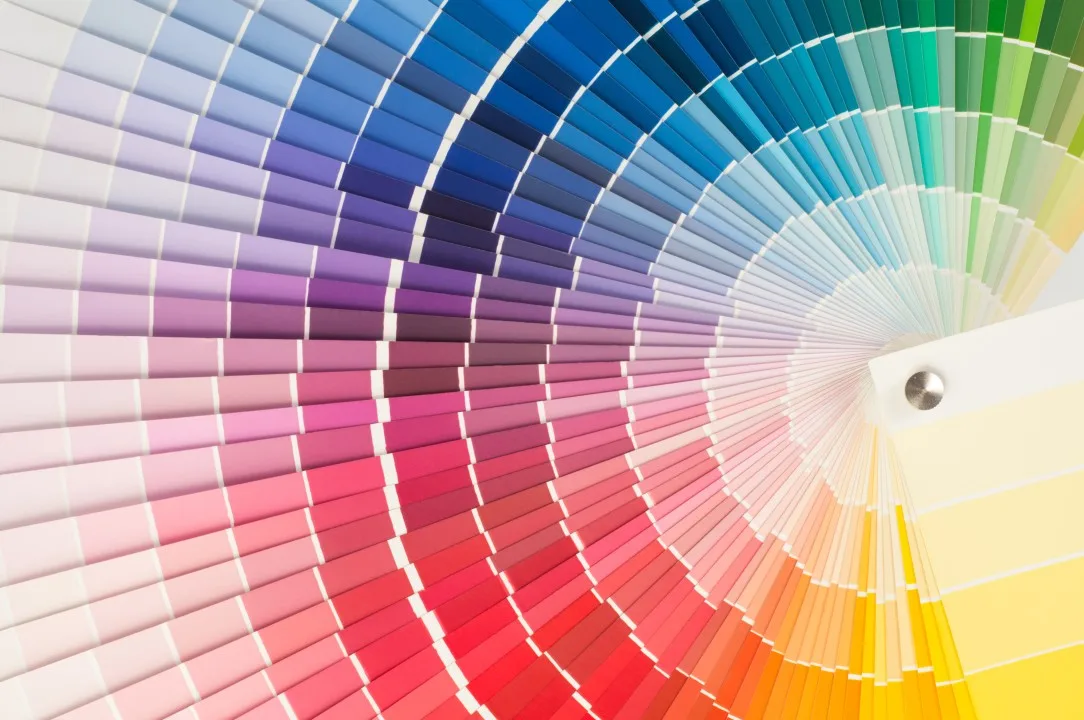 Fan of powder-coat colour samples
