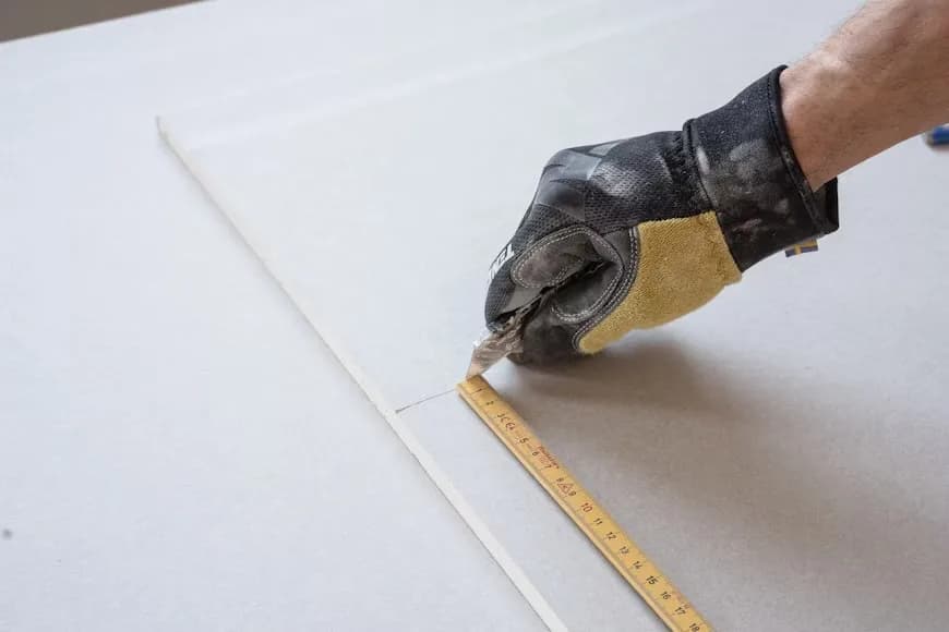 Marking out a measurement with a steel rule